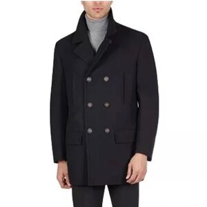 Ralph Lauren Charcoal Double-Breasted Pea Coat